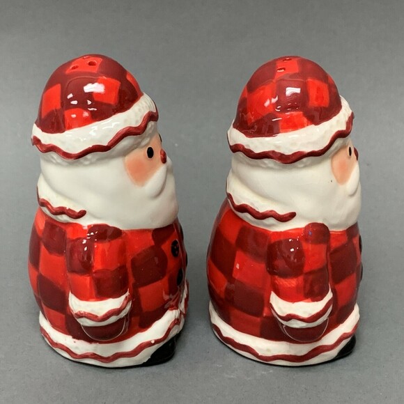 Pfaltzgraff Shakers Salt and Pepper Santa Claus Red White Set of 2 - Picture 4 of 8